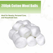 200 COTTON WOOLBALLS Make up Nail Polish Varnish Remover Cleaning Absorbent.