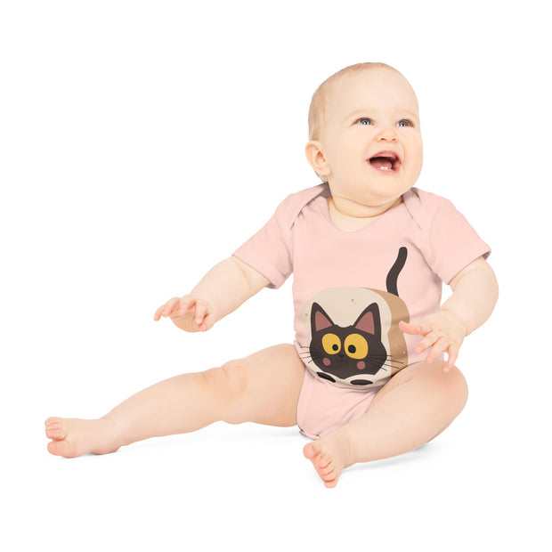 Baby Organic Short Sleeve Bodysuit - Cat loaf