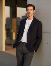 Luxury Men's Navy Cashmere City Jacket