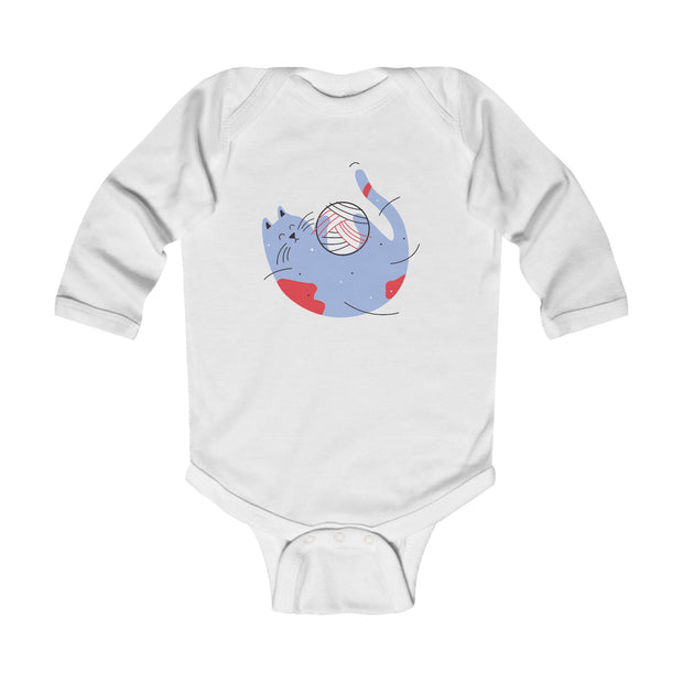 Infant Long Sleeve Bodysuit - Playful Cat