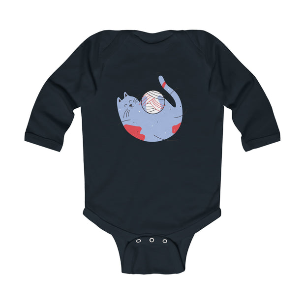 Infant Long Sleeve Bodysuit - Playful Cat