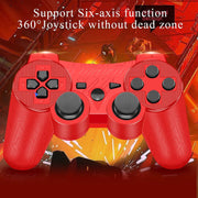 Supohero Game Controller Compatible for Play3, Play 3 Wireless Remote Game Controller with Dual Vibration,6-Axis Gyro and Charging Cable (Red)