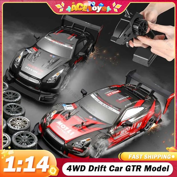 4WD RC Drift Car Racing 1:14 GTR/Mustang Model 2.4G Remote Control Car Four-Wheel Drive 