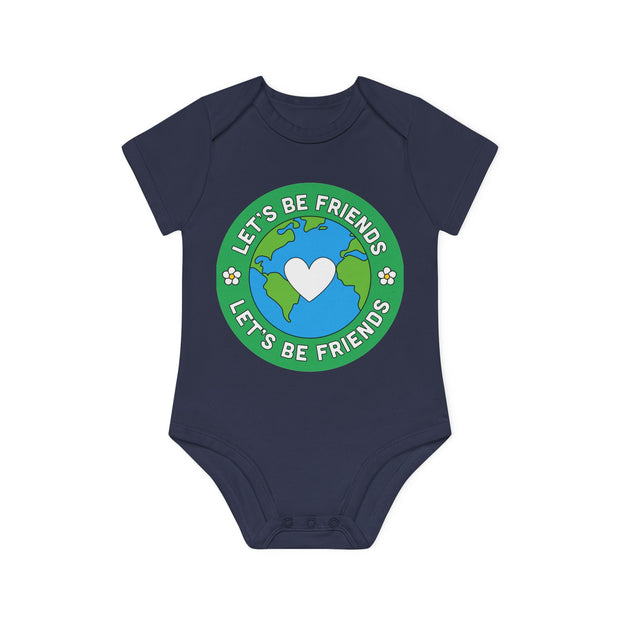 Baby Organic Short Sleeve Bodysuit - Let's be friends