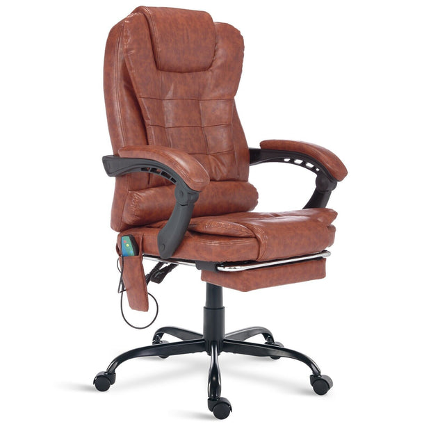 Massage Office Chair Gaming Computer Desk Swivel Recliner Chair Leather Footrest