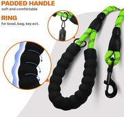 Extra Strong Reflective Rope Dog Lead with Foam Padded Handle Leash 5Ft 150Cm