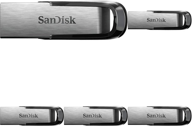Sandisk 128GB Ultra Flair USB 3.0 Flash Drive USB Stick, Memory Stick with Transfer Speeds up to 150 Mb/S, Password Protection, Durable, Sleek Metal Casing Silver/Black