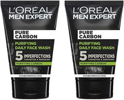 L'Oreal Paris Men Expert Face Wash Pure Charcoal, Glycerin, and Salicylic Acid - Blackhead Cleanser for Men, 100 Ml (Pack of 1)