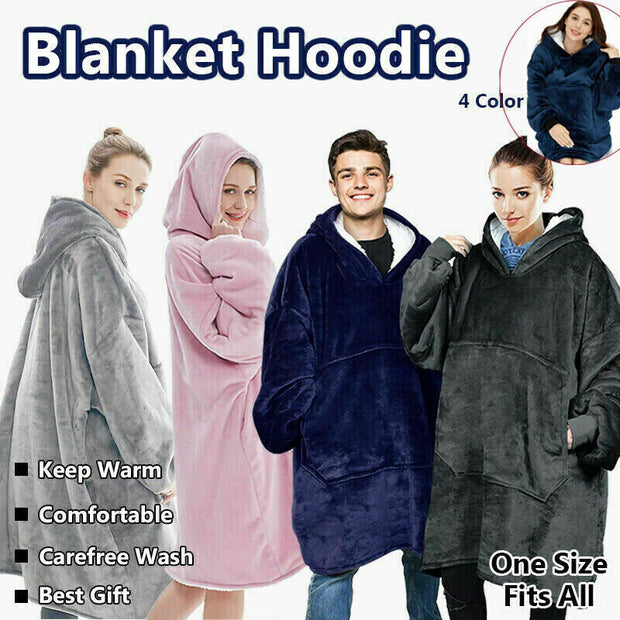 Hooded Snuggle Blanket Super Soft Oodie Winter Warm Wearable Hoodie Robe Comfort