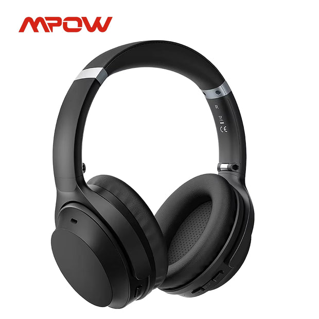 40Hours Bluetooth Active Noise Cancelling Headphones CVC 8.0 Mic Hi-Fi Bass Foldable Wireless Wired Headset for Home Office