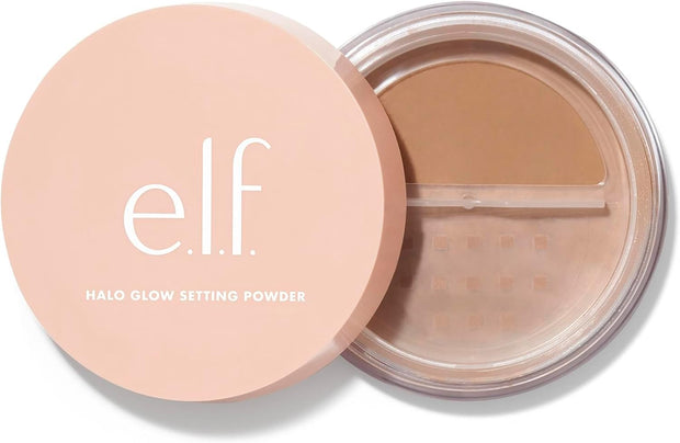 E.L.F., Halo Glow Setting Powder, Silky, Weightless, Blurring, Smooths, Minimizes Pores and Fine Lines, Creates Soft Focus Effect, Medium, Semi-Matte Finish 6.8G