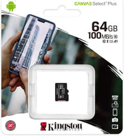 Kingston Canvas Select plus Microsd Card SDCS2/64 GB SP Class 10