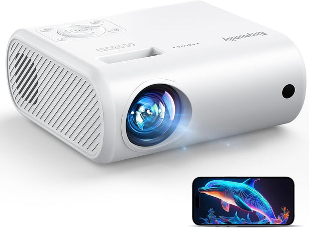 Projector, 2025 Upgraded 15000 Lumens Full HD 1080P Supported, Einyoumily Portable Mini Projector, Small Video Projector, Home Theatre 130", Compatible with Ios/Android/Tv Stick/Hdmi/Usb