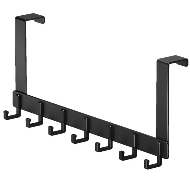 Heavy Duty Aluminium 7 Hook over Door Organiser Rack Coat Towel Robe Hanger
