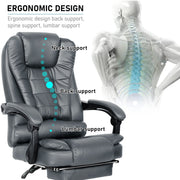 Massage Office Chair Gaming Computer Desk Swivel Recliner Chair Leather Footrest