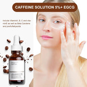 Caffeine Solution 5% + EGCG, Caffeine Eye Serum, under Eye Cream for Reduce Circles and Puffy Eyes, 30Ml Caffeine Eye Cream for anti Aging Wrinkle, Eye Bags Removal, Fade Fine Lines