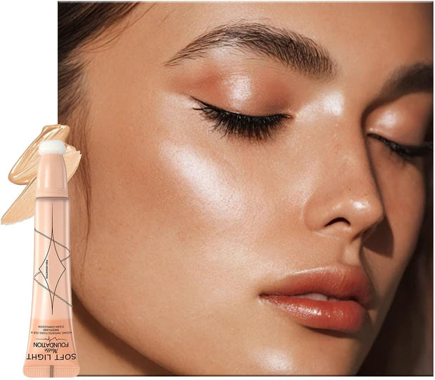 BB Cream Foundation, Full Coverage Matte Foundation, Waterproof Long Lasting Even Skin Tone Makeup, Anti-Redness Smoothing Foundation for Medium Skin Tone, Hide Pores and Acne Marks (15G)
