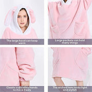 Hooded Snuggle Blanket Super Soft Oodie Winter Warm Wearable Hoodie Robe Comfort