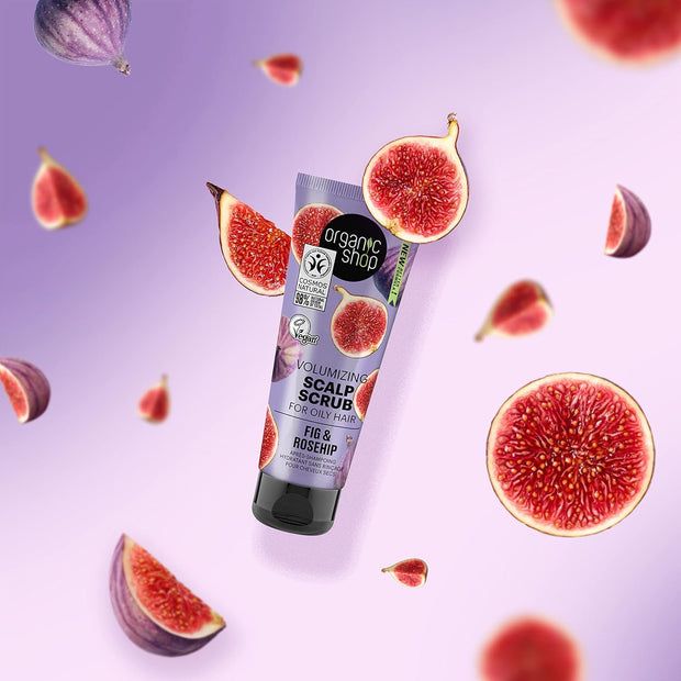 Organic Shop Volumizing Scalp Scrub for Oily Hair Fig and Rosehip, 75 Ml