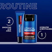L'Oréal Men Expert Men'S Eye Cream, Hyaluronic Acid Eye Care for Ageing, for Dry & Dull Skin, Power Age, 15Ml