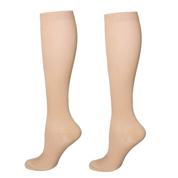 1/2Pair Knee High 20-30Mmhg Compression Graduated Support Socks Men'S Women'S