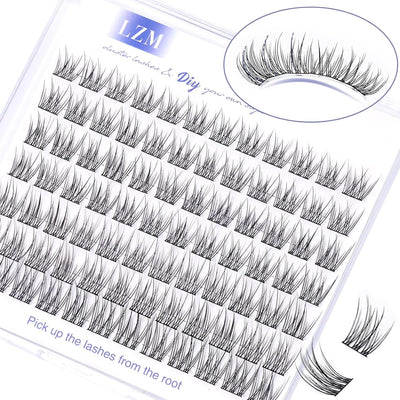 LZM Wispy Cluster Lashes -Lash Clusters 10-13Mm Individual Eyelashes C Curl Cluster Lashes Natural Lashes Individual Cluster Tatti Lashes Thin Band Individual Lashes Eyelash Clusters