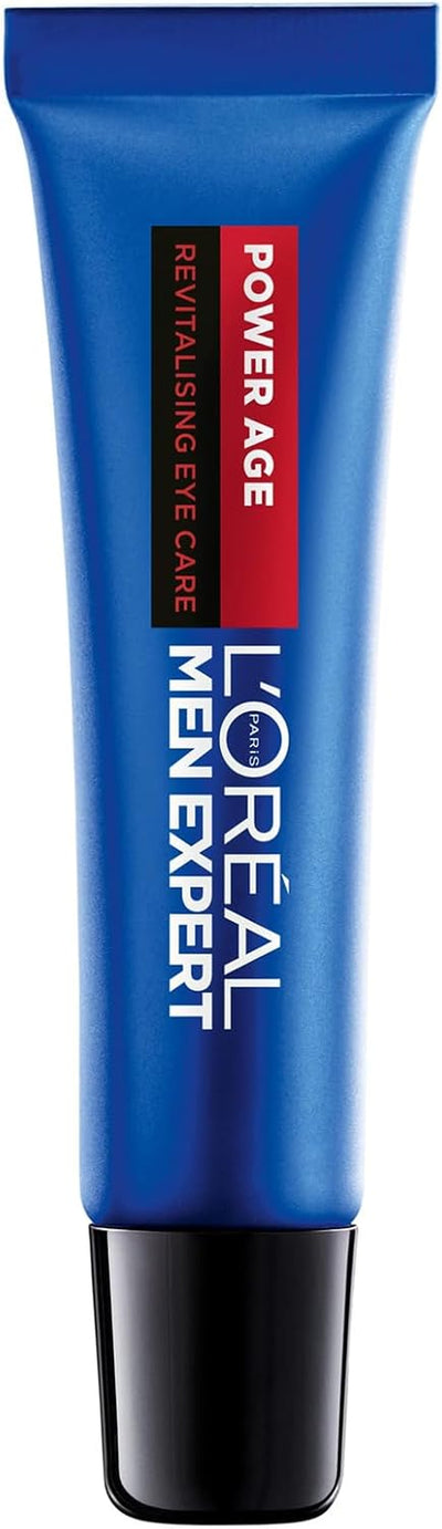 L'Oréal Men Expert Men'S Eye Cream, Hyaluronic Acid Eye Care for Ageing, for Dry & Dull Skin, Power Age, 15Ml