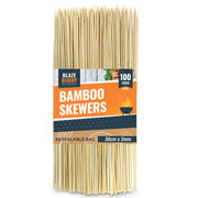 100 Bamboo Skewers 30Cm 12" BBQ Kebab Fruit Chocolate Fondue Grill Wooden Sticks