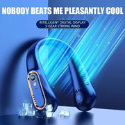 Hanging Neck Fan Portable Summer Air Cooler USB Cooling Fan with 5 Speeds and Digital Displays - Super Technology and Bladeless