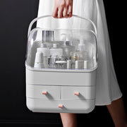 Xlarge Cosmetic Skincare Organiser Tabletop Make-Up Storage Case 2 Drawers Box