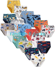 Boys' Boxer Briefs Cotton Assorted Underwear Random 6 Pack for 2-10 Years