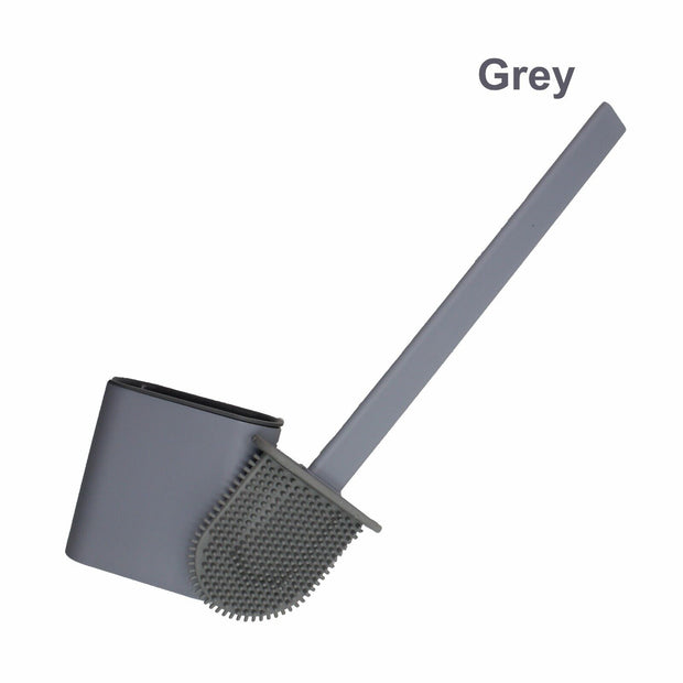 Toilet Brush & Toilet Brush Holdersilicone Soft TPR Cleaning Brush Full Set 2PK