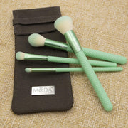 Royal & Langnickel Full Size Renew 5Pc Complete Makeup Brush Kit with Pouch Includes, Buffer, Contour, Shader, and Detail Brushes, Mint Green, BMR-CK5