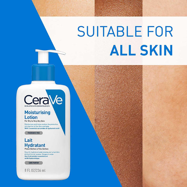 Cerave Moisturising Lotion, Face & Body, with 3 Essential Ceramides & Hyaluronic Acid, for Dry to Very Dry Skin