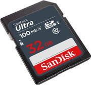 Sandisk Ultra 32GB SDHC Memory Card, up to 100Mb/S, Class 10, Black/Grey