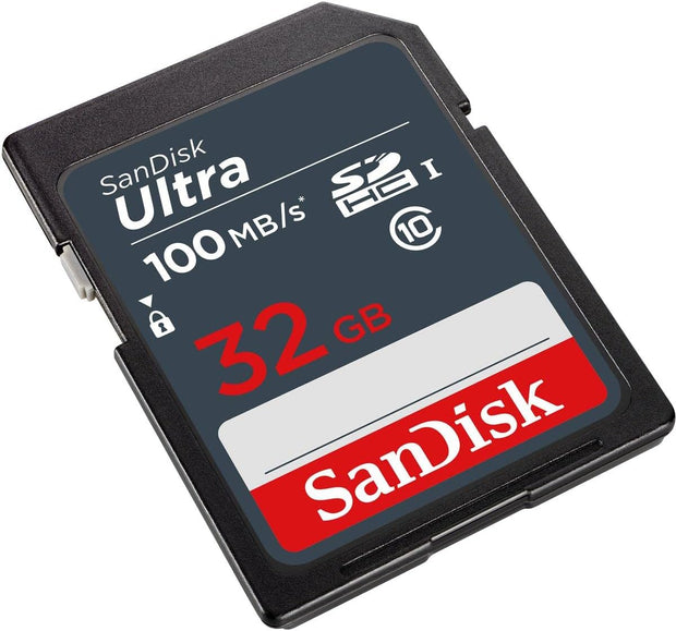 Sandisk Ultra 32GB SDHC Memory Card, up to 100Mb/S, Class 10, Black/Grey