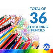 36 Premium Professional Colouring Pencils Set Colours Artist Therapy Kids Adults