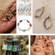 500Pcs 7 Chakra Crystal Chips, 5-8Mm Gemstone Beads, Irregular Natural Crystal Beads for Jewellery Making, Drilled Tumbled Chips for Bracelet Making