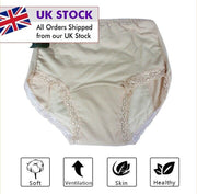 Women Ladies Cotton INCONTINENCE Pants WASHABLE with PAD Briefs Knickers UK