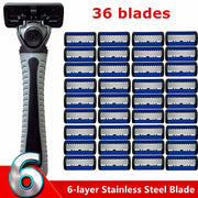 Razor Classic 6 Edge Safety Razor for Mens Shaving&Womens Hair Removal 27 Shaving Blades Manual Shaver