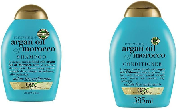 Argan Oil of Morocco Sulfate Free Shampoo for Dry Hair, 385 Ml & Hair Conditioner for Dry Damaged Hair, 385Ml