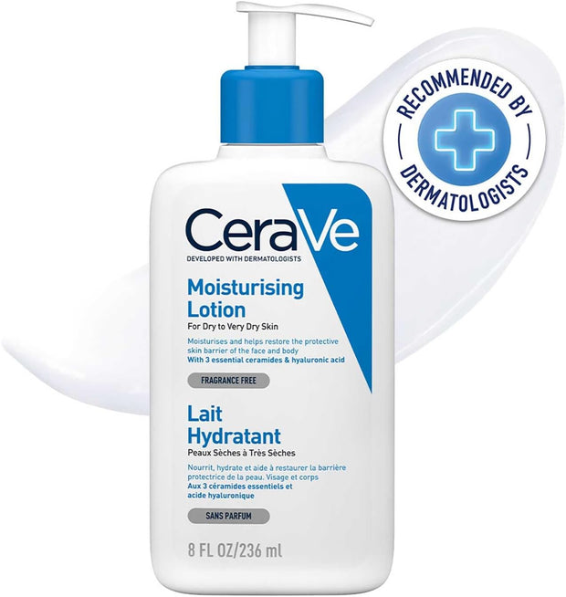 Cerave Moisturising Lotion, Face & Body, with 3 Essential Ceramides & Hyaluronic Acid, for Dry to Very Dry Skin