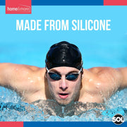 Black Swimming Cap Adult | Ladies Womens Mens Pool Swim Hat Waterproof Silicone