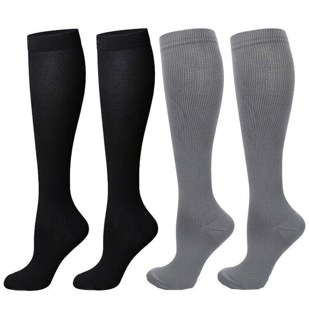 1/2Pair Knee High 20-30Mmhg Compression Graduated Support Socks Men'S Women'S