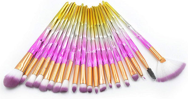 20Pcs Makeup Brush Set, Premium Synthetic Kabuki Brushes Set for Foundation, Shading, Eyebrow, Face Blender, Makeup Brush Kit (PINK & GOLD)