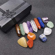 Premium Healing Crystals Kit in Gift Box - 7 Chakra Set Tumbled Stones, 7 Chakra Stone Set Meditation Stone Yoga Amulet with Gift Box