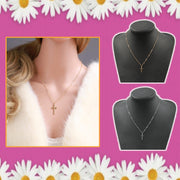 Christian Religious Silver Gold Chain Pendant Charm Small Cross Necklace Choker