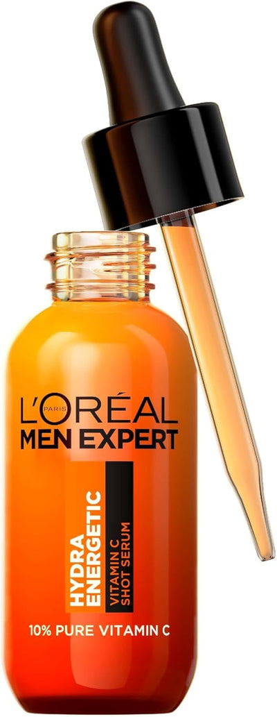 L'Oréal Men Expert Hydra Energetic, 10% Pure Vitamin C Shot Serum, for Brighter, Smoother and Refreshed Skin, 30Ml