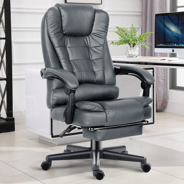 Massage Office Chair Gaming Computer Desk Swivel Recliner Chair Leather Footrest