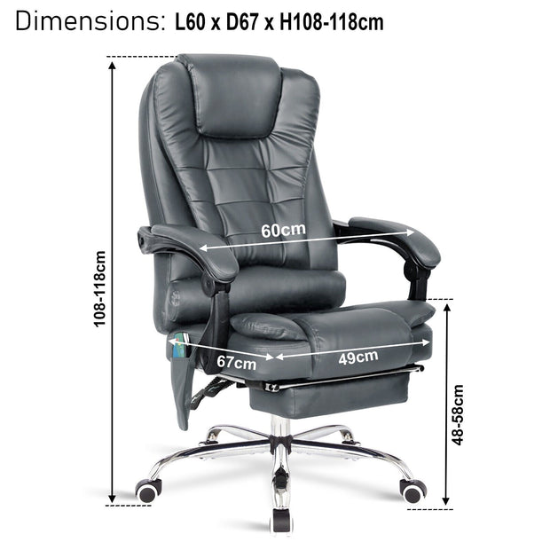 Massage Office Chair Gaming Computer Desk Swivel Recliner Chair Leather Footrest